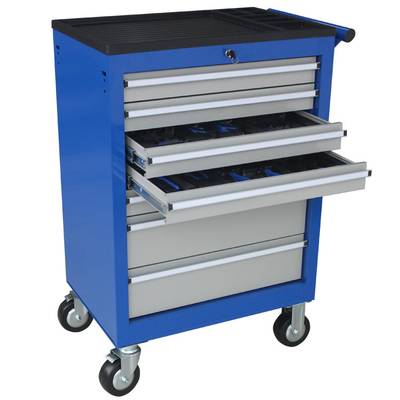 7 drawer tool trolley with 221pc tools