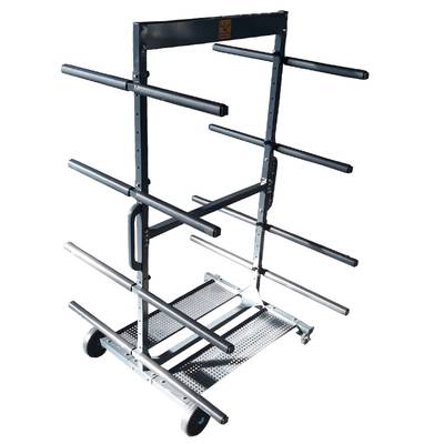 Multi-level mobile rack for storing bumpers