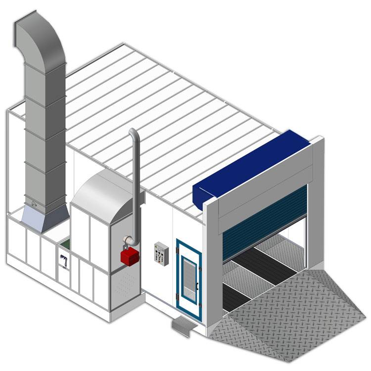 Hurricane Upmarket 7m Spray Booth with Electric Roller Door T8000R