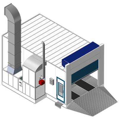Hurricane Upmarket 7m Spray Booth with Electric Roller Door T8000R